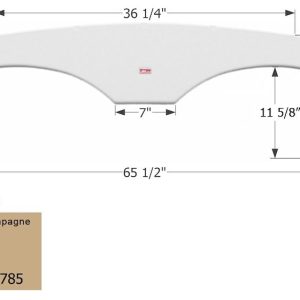ICON Vehicle Dynamics Fender Skirt, Tandem Axle, Fits Various Sunline Brands Including Classic, 65-1/2 Inch Length X 17 Inch Height, Champagne – 01785