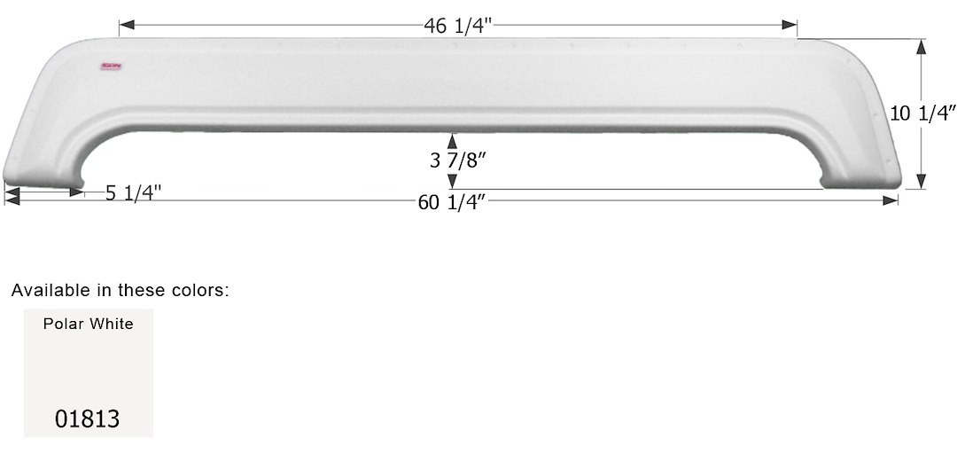 ICON Vehicle Dynamics Fender Skirt, Tandem Axle, Vehicle Fitment: Various Dutchmen Dutchmen Lite Models – 01813