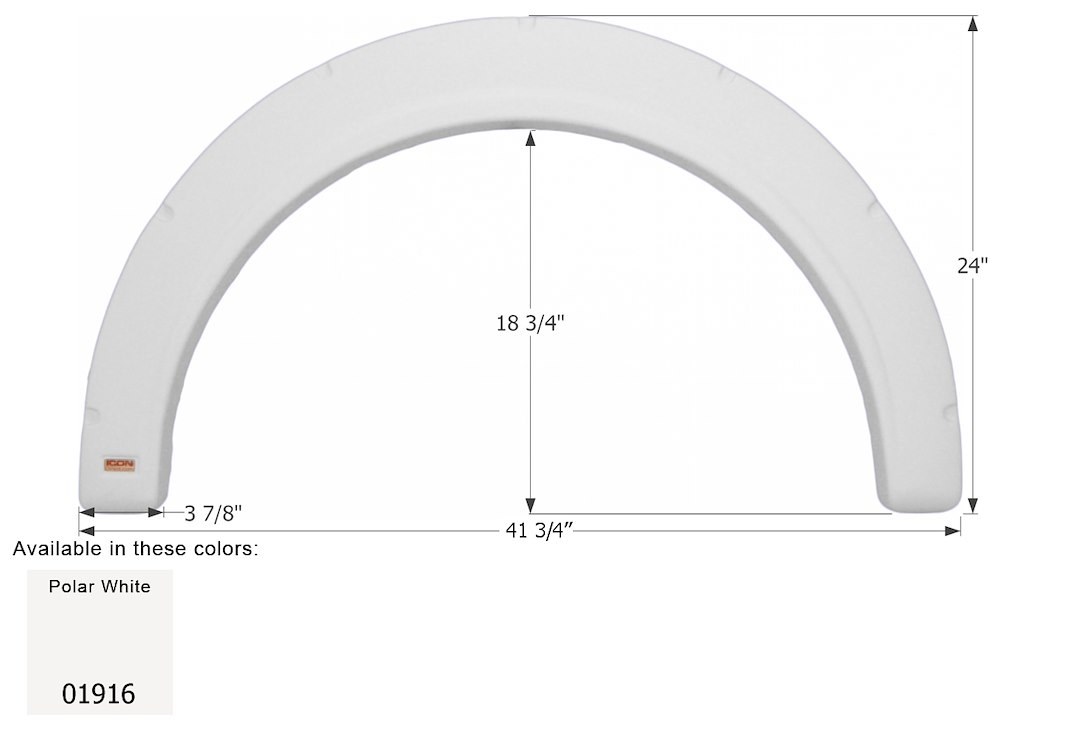 ICON Vehicle Dynamics Fender Skirt, Single Axle, Vehicle Fitment: Various Fleetwood Flair Class a Motorhomes Models – 01916