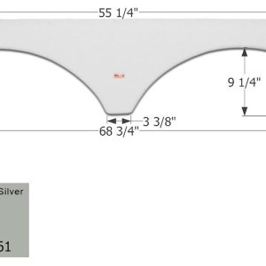 ICON Vehicle Dynamics Fender Skirt, Tandem Axle, Fits Various Thor Brands Including Jazz, 68-3/4 Inch Length X 13-1/4 Inch Height – 01961