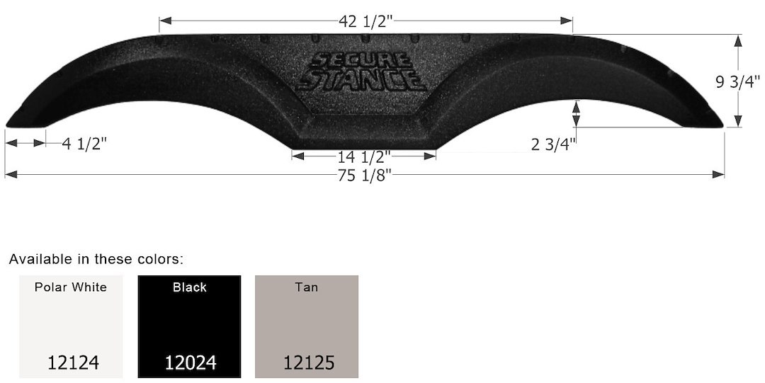 ICON Vehicle Dynamics Fender Skirt, Tandem Axle, Fits Various Thor Brands Including Crossroads Cruiser and Crossroads Zinger – 12024