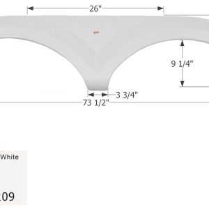 ICON Vehicle Dynamics Fender Skirt, Tandem Axle, Fits Various Keystone Brands Including Everest, 73-1/2 Inch Length X 13-3/4 Inch Height – 12035