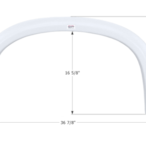 ICON Vehicle Dynamics Fender Skirt, Single Axle, Fits Various Four Winds Brands, 37 Inch Length X 19-1/2 Inch Height, Polar White, ABS Plastic – 12038