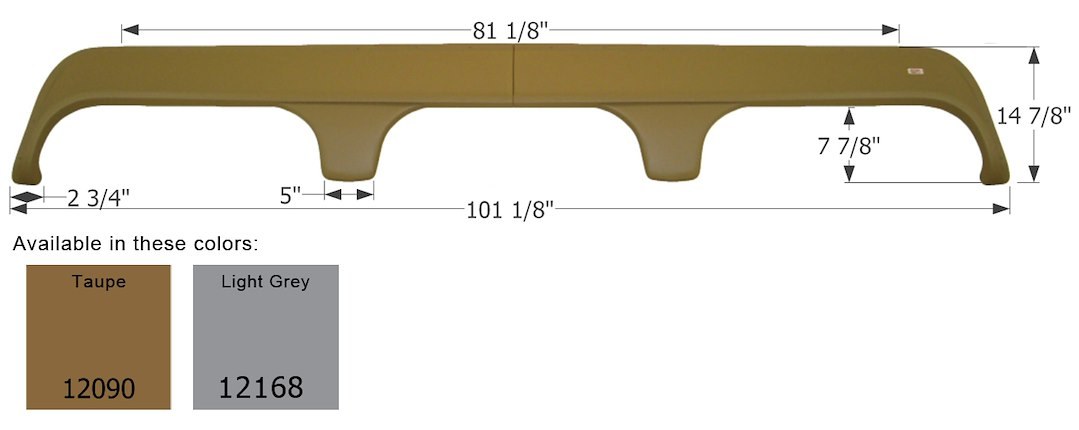 ICON Vehicle Dynamics Fender Skirt, Triple Axle, Fits Various Monaco and Holiday Rambler Brands Including Next Level – 12090