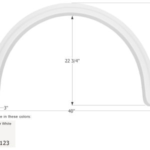 ICON Vehicle Dynamics Fender Skirt, Single Axle, Fits Various Four Winds Brands Including Hurricane, 40 Inch Length X 25-5/8 Inch Height – 12123