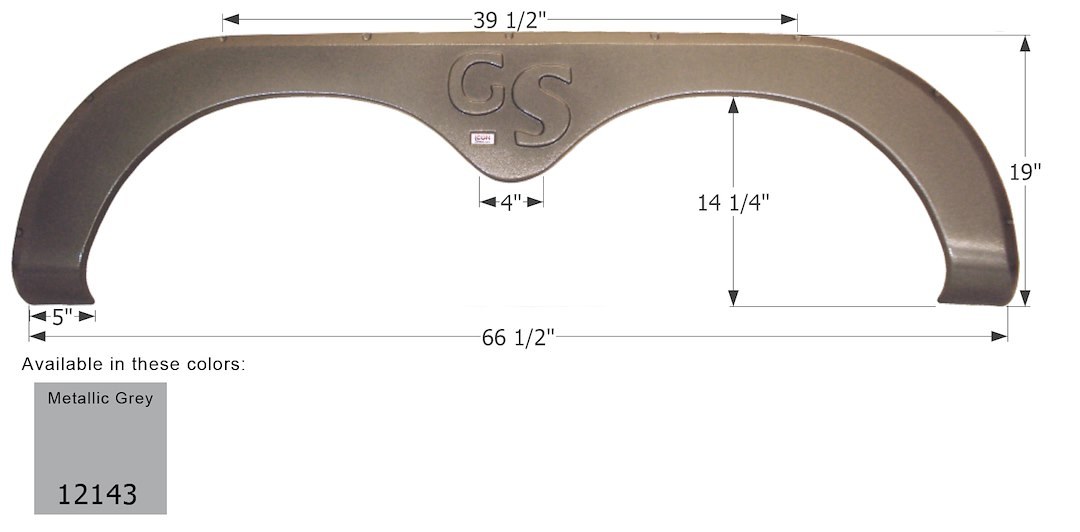 ICON Vehicle Dynamics Fender Skirt, Tandem Axle, Fits Various Forest River Brands Including Grand Surveyor – 12143