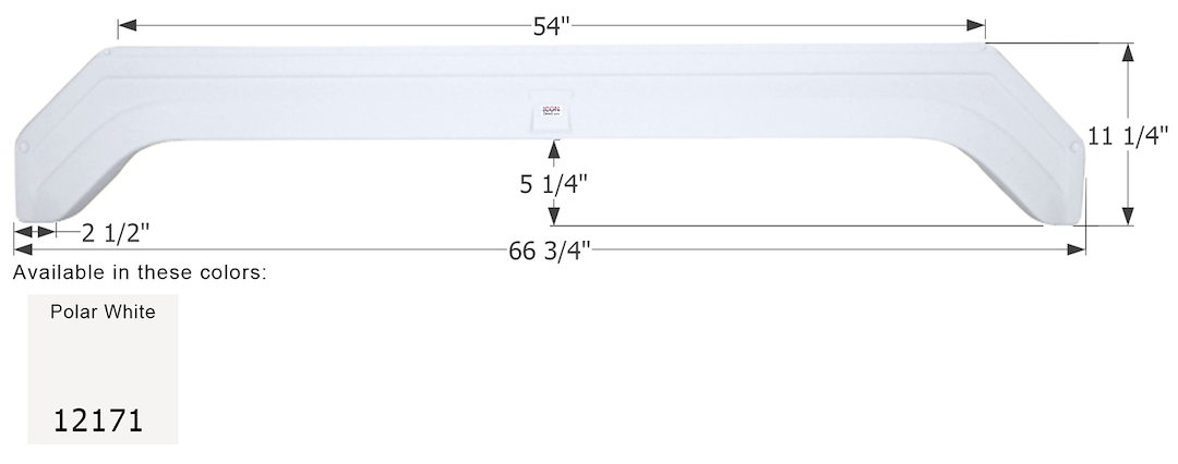 ICON Vehicle Dynamics Fender Skirt, Tandem Axle, Vehicle Fitment: Certain Thor Komfort Models, 66-3/4 Inch Length X 11-1/4 Inch Height – 12171