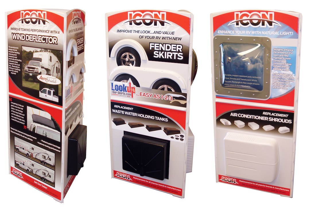 ICON Vehicle Dynamics Point of Purchase Display, Icon Tri Panel Display – 12200