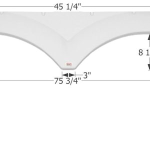 ICON Vehicle Dynamics Fender Skirt, Tandem Axle, Fits Dutchmen Brands Including Colorado, 75-3/4 Inch Length X 13-3/4 Inch Height, Polar White – 12262