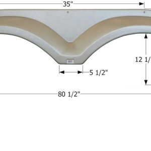 ICON Vehicle Dynamics Fender Skirt, Tandem Axle, Fits Various Kz Brands Including Escalade, 80-1/2 Inch Length X 18-1/4 Inch Height, Champagne – 12295