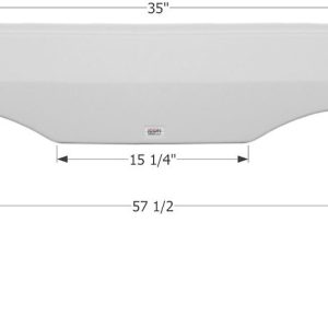 ICON Vehicle Dynamics Fender Skirt, Tandem Axle, Fits Various Award Brands, 57-1/2 Inch Length X 13 Inch Height, Polar White, ABS Plastic – 12325