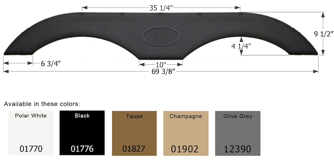 ICON Vehicle Dynamics Fender Skirt, Tandem Axle – 12390