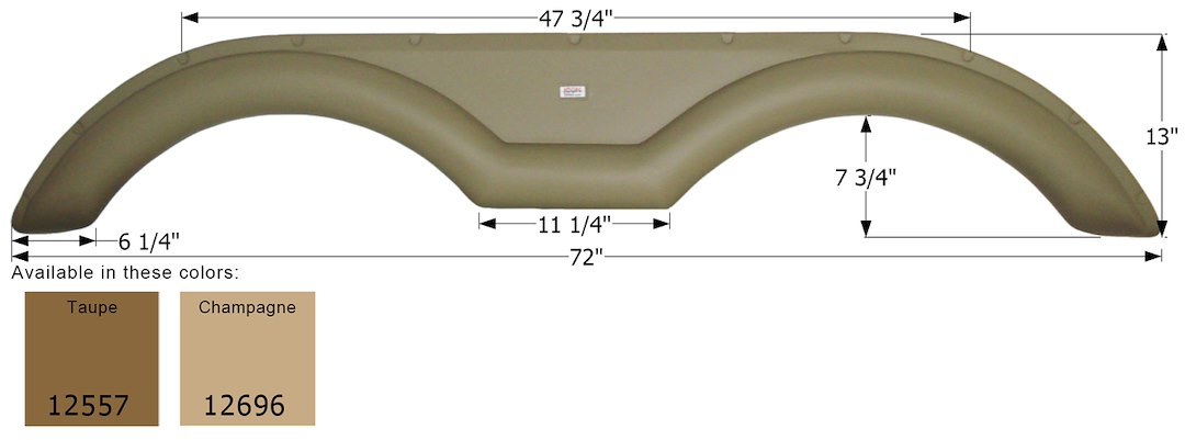 ICON Vehicle Dynamics Fender Skirt, Tandem Axle – 12557