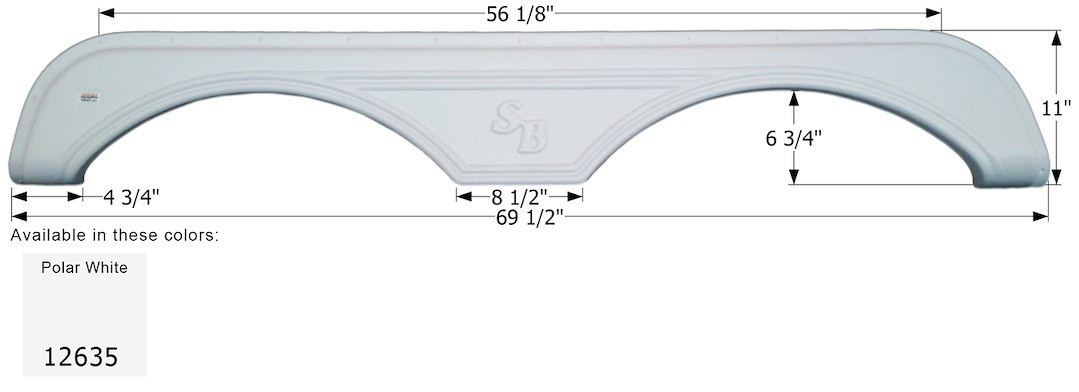 ICON Vehicle Dynamics Fender Skirt, Tandem, Fits Various Sunnybrook and Winnebago Brands, 66-3/4 Inch Length X 11 Inch Height, Polar White – 12635