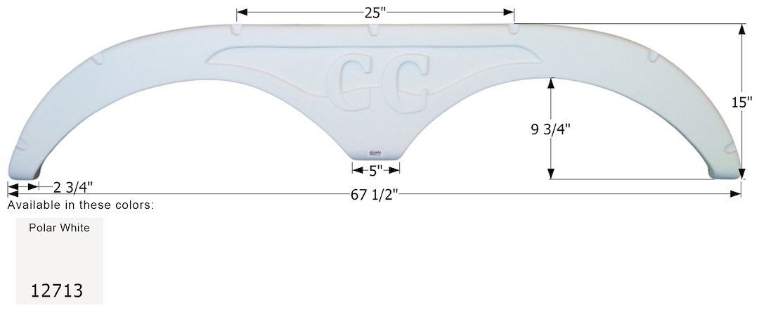 ICON Vehicle Dynamics Fender Skirt, Tandem Axle, Fits Various Forest River Brands Including Cedar Creek, 67-1/2 Inch Length X 15 Inch Height – 12713