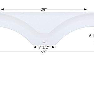ICON Vehicle Dynamics Fender Skirt, Tandem Axle, Fits Various Sunnybrook and Winnebago Brands, 67 Inch Length X 11-1/8 Inch Height, Champagne – 12770