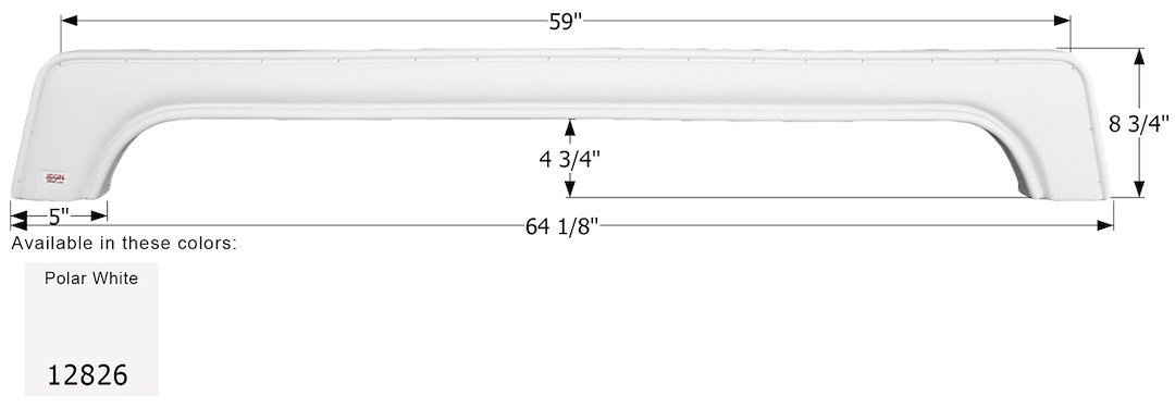 ICON Vehicle Dynamics Fender Skirt, Tandem Axle, Vehicle Fitment: Various Lance/ Fleetwood/ Pioneer Models – 12826