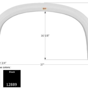 ICON Vehicle Dynamics Fender Skirt, Single Axle, Vehicle Fitment: Four Winds Motorhomes Models, 37 Inch Length X 19-1/2 Inch Height, Black – 12889