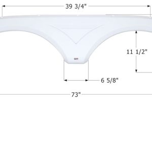 ICON Vehicle Dynamics Fender Skirt, Tandem Axle, Fits Various Dutchmen Brands Including Kodiak, 73 Inch Length X 16 Inch Height, Polar White – 14008