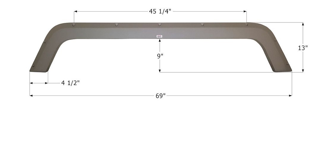 ICON Vehicle Dynamics Fender Skirt, Single Axle, Fits Various R-Vision Brands Including Trail Harbor, 69 Inch Length X 13 Inch Height, Taupe – 14010