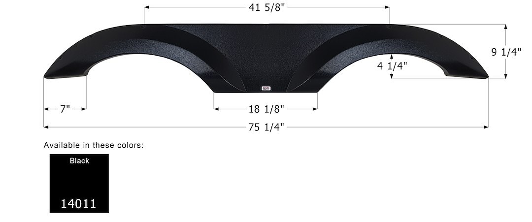 ICON Vehicle Dynamics Fender Skirt, Tandem Axle, Fits Various Jayco Brands Including Whitehawk, 75-1/4 Inch Length X 9-1/4 Inch Height, Black – 14011