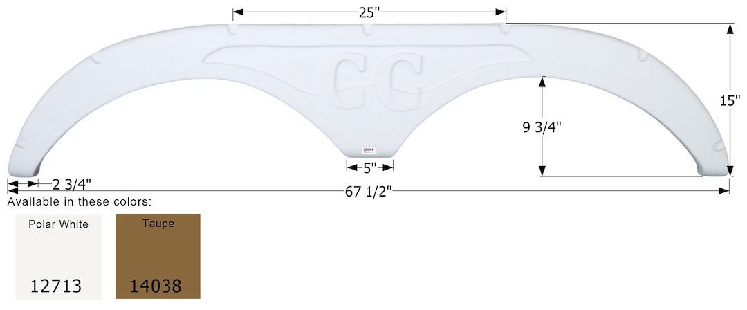 ICON Vehicle Dynamics Fender Skirt, Tandem Axle, Fits Various Forest River Brands Including Cedar Creek, 67-1/2 Inch Length X 15 Inch Height – 14038