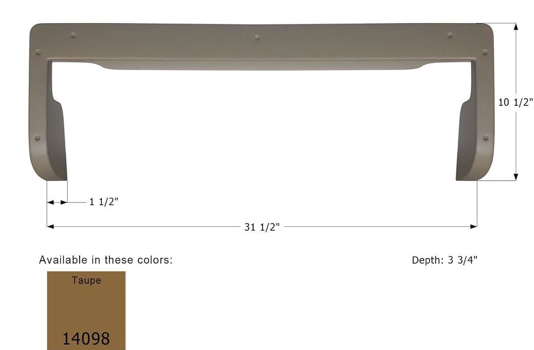 ICON Vehicle Dynamics Step Trim, Vehicle Fitment: Keystone Models, 31-1/2 Inch Length X 10-1/2 Inch Width, Taupe, Single – 14098