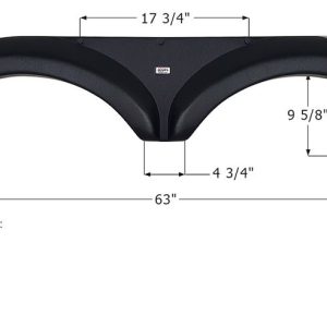ICON Vehicle Dynamics Fender Skirt, Tandem Axle, Fits Various Jayco Brands Including Jayfeather, 63 Inch Length X 13-1/2 Inch Height, Black – 14115