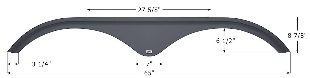 ICON Vehicle Dynamics Fender Skirt, Tandem Axle, Fits Certain Pilgrim 5TH Wheels Models and Travel Trailers – 14144