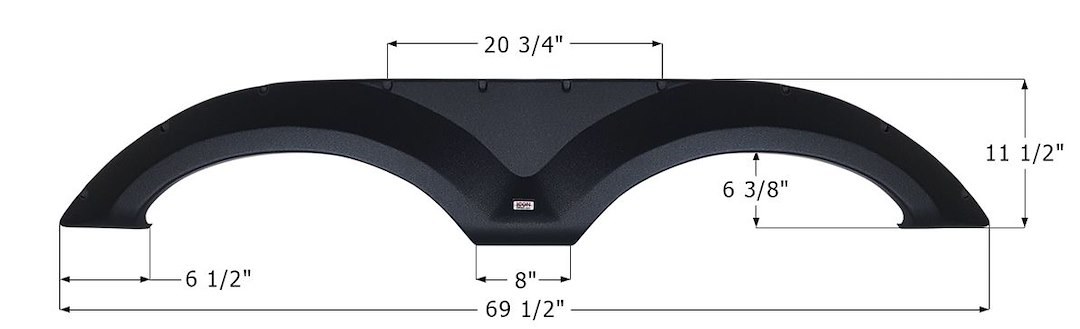 ICON Vehicle Dynamics Fender Skirt, Tandem Axle, Fits Various Forest River Brands Including Cherokee, 69-1/2 Inch Length X 11-1/2 Inch Height – 14183