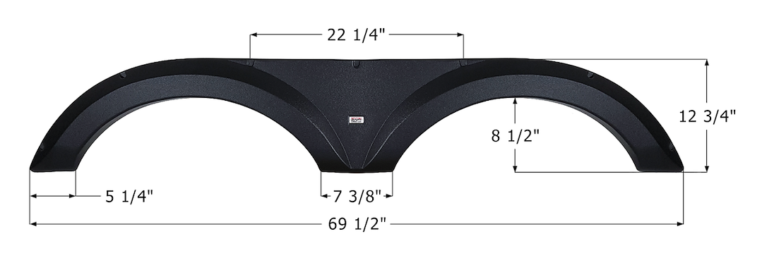 ICON Vehicle Dynamics Fender Skirt, Tandem Axle, Fits Certain Models of Jayco Travel Trailers Including the Jayco Eagle – 14255