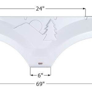 ICON Vehicle Dynamics Fender Skirt, Tandem Axle, Fits Various Forest River Brands, 69 Inch Length X 11-7/8 Inch Height, Polar White – 14263