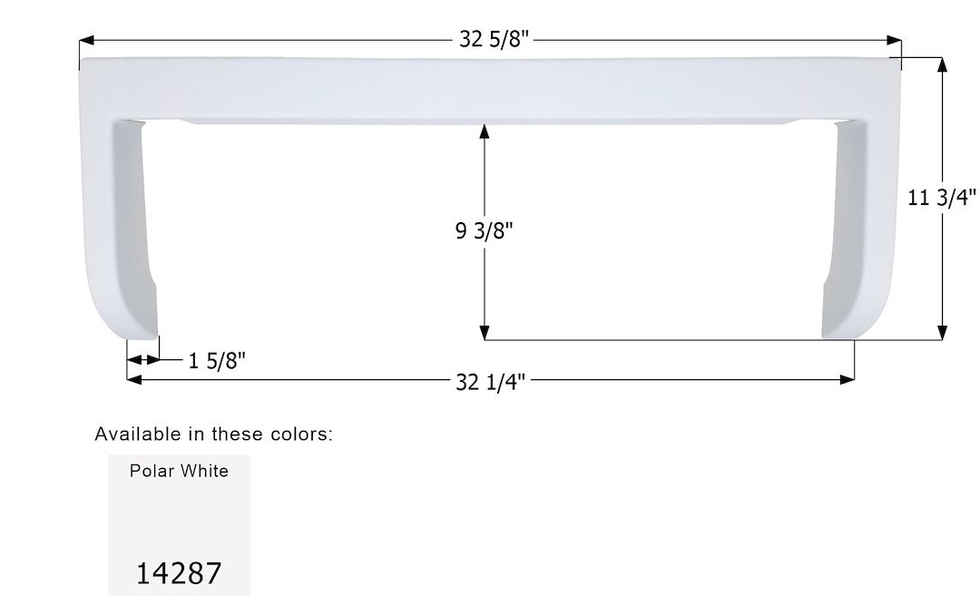 ICON Vehicle Dynamics Step Trim, For Various Sunline Solaris Sr Brands, 32-5/8 Inch Length X 11-3/4 Inch Width, Polar White, Plastic – 14287