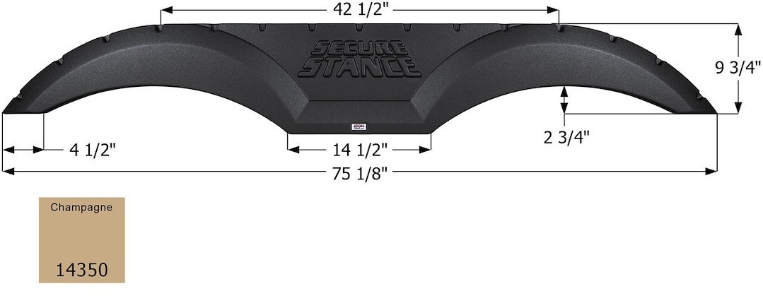 ICON Vehicle Dynamics Fender Skirt, Tandem Axle, Vehicle Fitment: Certain Thor Travel Trailers Crossroads Cruiser Models – 14350