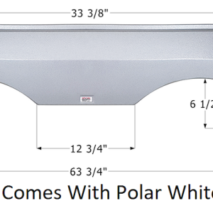 ICON Vehicle Dynamics Fender Skirt, Tandem Axle, Fits Various Award Brands, 63-3/4 Inch Length X 13-7/8 Inch Height, Polar White, ABS Plastic – 14511