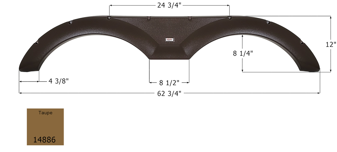 ICON Vehicle Dynamics Fender Skirt, Tandem Axle, Vehicle Fitment: Various Forest River Rockwood Signature/ Ultra Lite Models – 14886