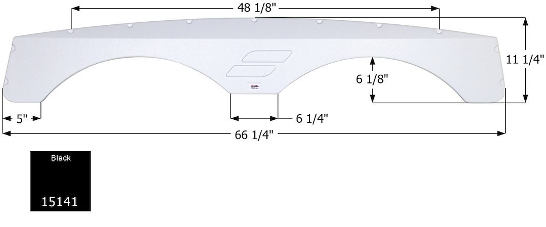 ICON Vehicle Dynamics Fender Skirt, Tandem Axle, Vehicle Fitment: Various Starcraft Autumn Ridge Models – 15141
