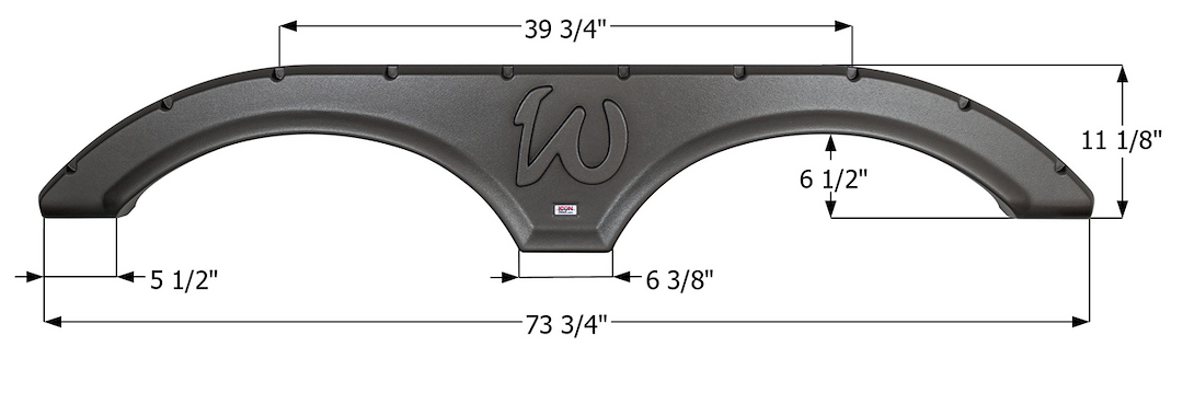 ICON Vehicle Dynamics Fender Skirt, Tandem Axle, Fits Various Forest River Brands Including Wildcat, 73-3/4 Inch Length X 11-1/8 Inch Height – 15322