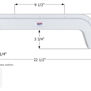 ICON Vehicle Dynamics Fender Skirt, Single Axle, Vehicle Fitment: Various Chalet a Frame Campers Models – 15420