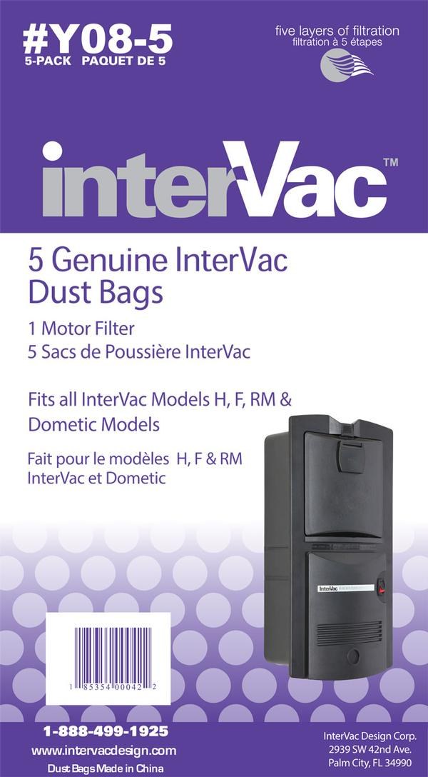 Intervac Vac Vacuum Cleaner Bag, Disposable, Fits Intervac/ Dometic Models H/ F/ LH/ Gh/ Gf/ Rmh/ Rmf Vacuum Cleaner – Y08-5