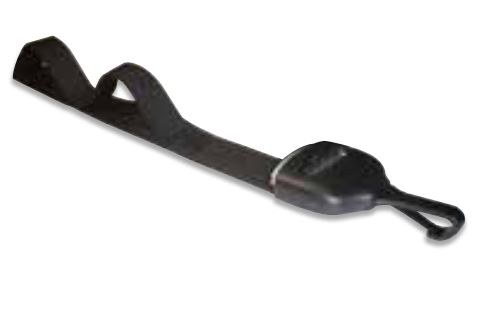 Immi Tie Down Strap, Boatbuckle ®, Fishing Rod, 30 Inch to 65 Inch Length, Vinyl Coated J Hook on Both Ends, Black, Polyester Webbing, Single – F17727