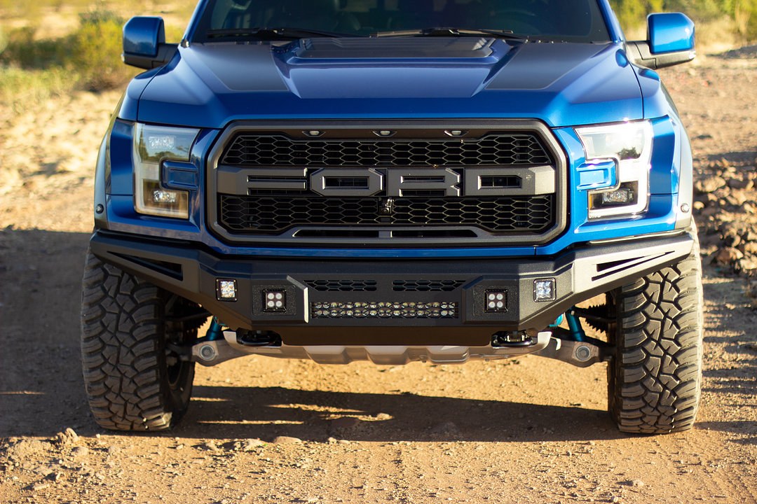 Ici Stainles Bumper, Alumilite, One Piece Design, Mounting Hardware Included, With Light Bar Mount/ Push Bar, With Winch Mount – AL-FBM35FDN-RT