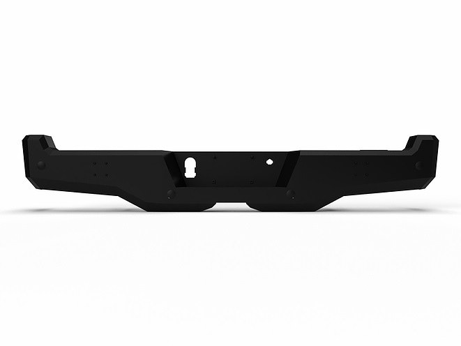 Ici Stainles Bumper, Alumilite, One Piece Design, Mounting Hardware Included, Without Receiver Hitch, Powder Coated Black Aluminum – AL-RBM01FDN