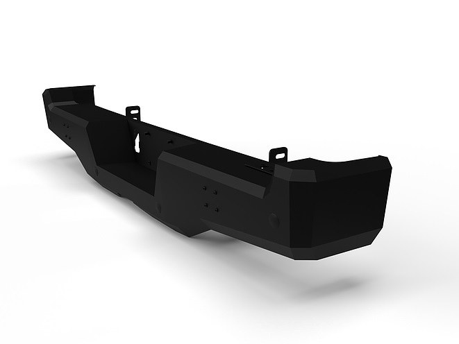 Ici Stainles Bumper, Alumilite, One Piece Design, Mounting Hardware Included, Without Receiver Hitch, Powder Coated Black Aluminum – AL-RBM01FDN