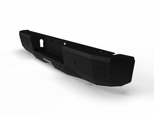 Ici Stainles Bumper, Alumilite, One Piece Design, Mounting Hardware Included, Without Receiver Hitch, Powder Coated Black Aluminum – AL-RBM85FDN