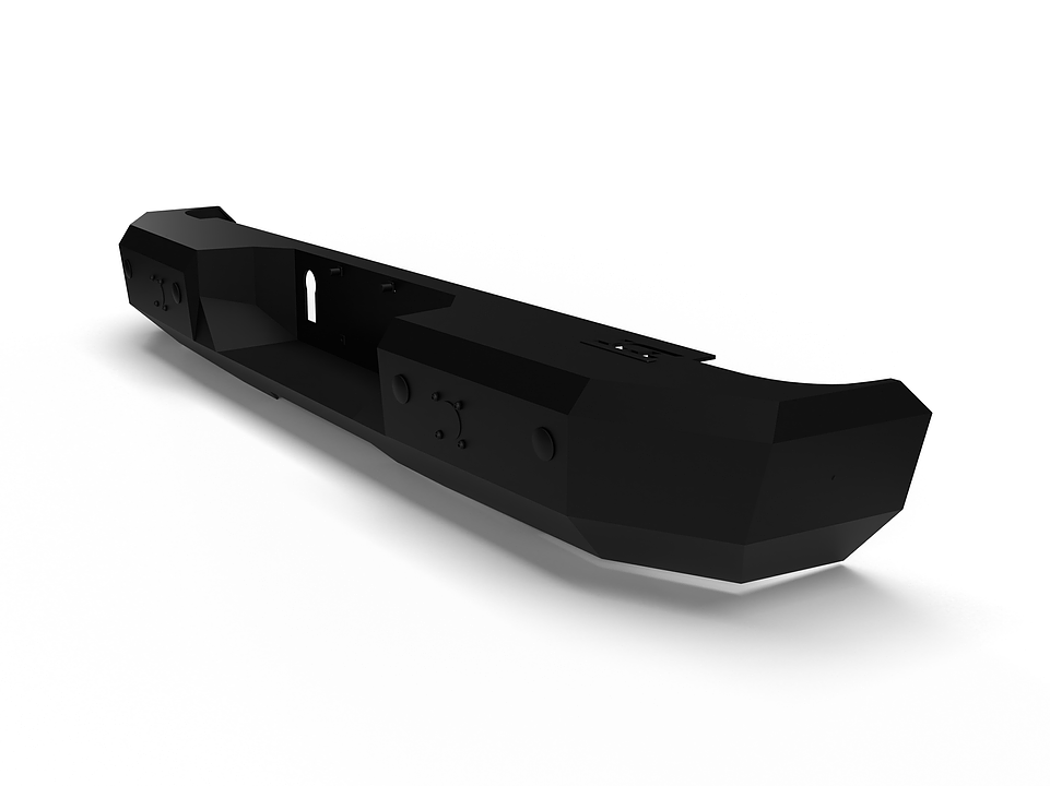 Ici Stainles Bumper, Alumilite, One Piece Design, Mounting Hardware Included, Without Receiver Hitch, Powder Coated Black Aluminum – AL-RBM95CHN