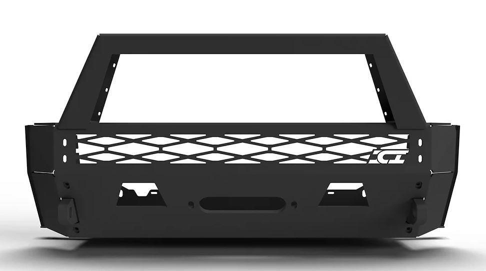 Ici Stainles Bumper, Alumilite, One Piece Design, Mounting Hardware Included, With Rt Light Bar Mount/ Push Bar, With Winch Mount – AL-FBM71TYN-RT