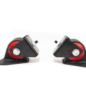 Innovative M Motor Mount, Bolt on, Adjustable, Black, Steel, With Red Bushing, Set of 3 – 113250-60A