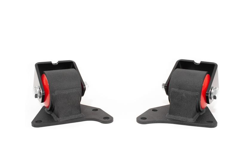 Innovative M Motor Mount, Bolt on, Adjustable, Black, Steel, With Red Bushing, Set of 3 – 113250-60A