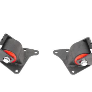 Innovative M Motor Mount, Bolt on, Adjustable, Black, Steel, With Red Bushing, Set of 3 – 113250-60A